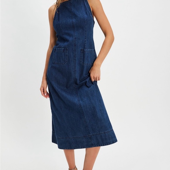 Free people dex denim midi dress - Picture 4 of 14
